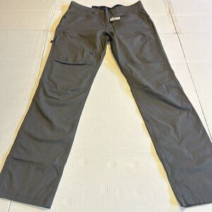 NWT Eddie Bauer brown Rappel Canvas Pant teak slim fit zipper side pocke…